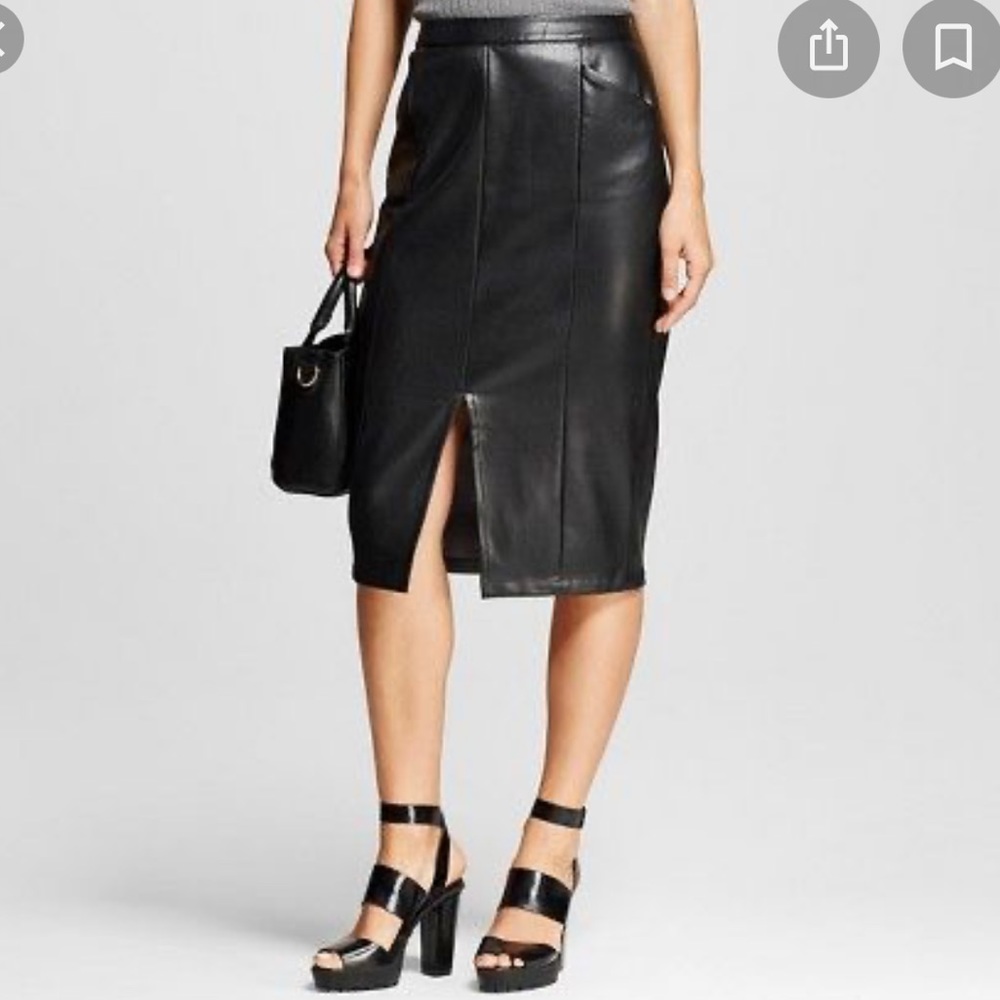 Faux leather skirt
